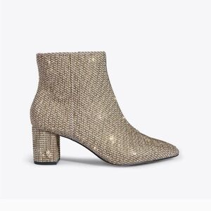 BNIB Kurt Geiger Burlington  Embellished Sparkling Gold Ankle Boots Size 7.5